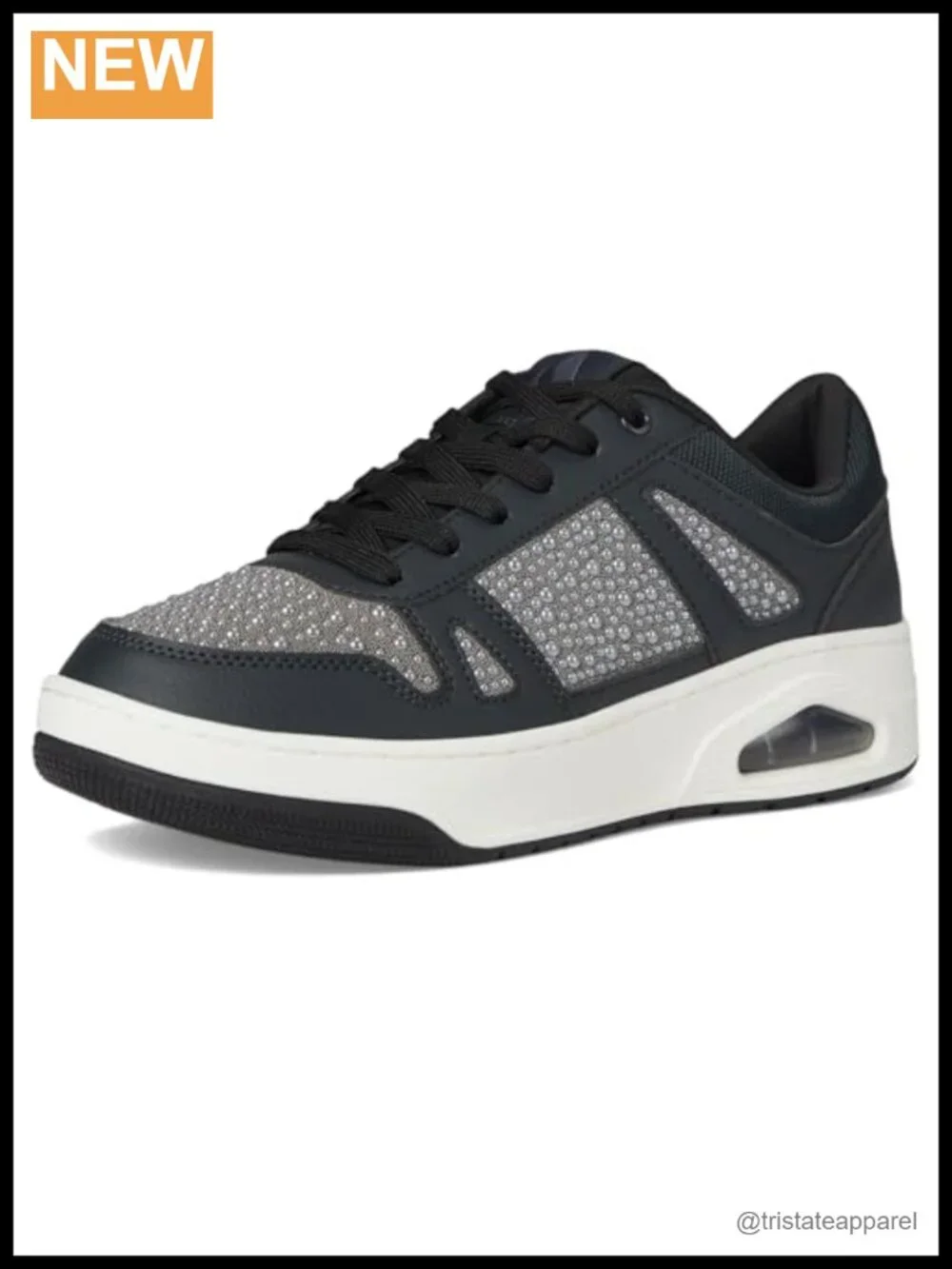 Women's Uno Court Sneakers with Faux Pearl & Caviar Beading, Memory Foam